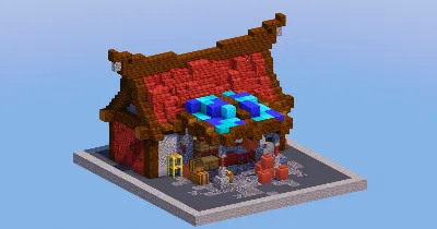Mangrove Red Medieval Butcher House — Minecraft Build by LeonisBuilds