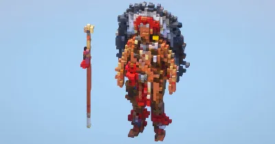 Native American‎ Statue — Minecraft Build by LeonisBuilds