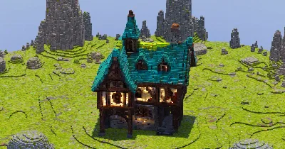 Blue Medieval House — Minecraft Build by StrongholdStudios