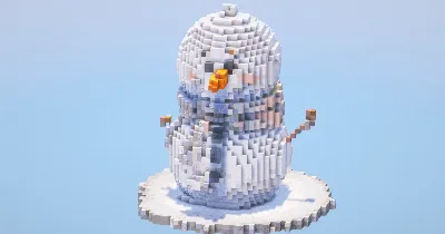 Cartoon Snowman — Minecraft Build by LeonisBuilds
