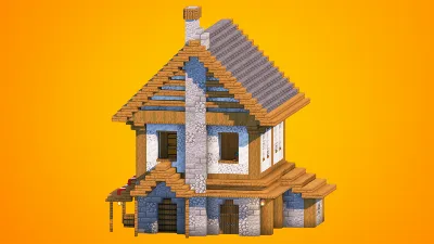 Medieval Merchant House with Stone Chimney | Fully Furnished Interior — Minecraft Build by RaekonBuilds