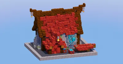 Mangrove Red Medieval Fisherman House — Minecraft Build by LeonisBuilds