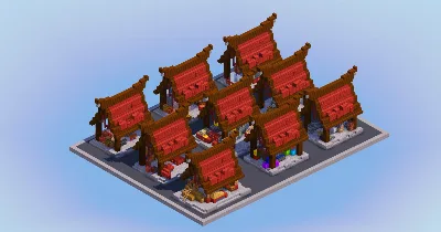 Mangrove Red Medieval Markets — Minecraft Build by LeonisBuilds