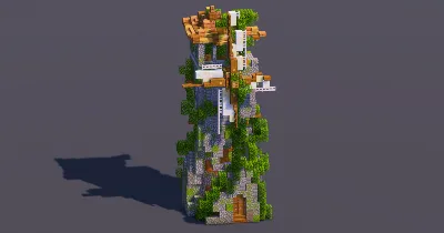 Mossy Overgrown Medieval Windmill — Minecraft Build by MellowHat