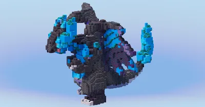Mega Charizard X from Pokemon — Minecraft Build by LeonisBuilds