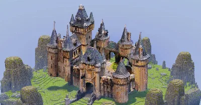 Blue Medieval Castle — Minecraft Build by StrongholdStudios