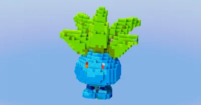 Oddish from Pokemon — Minecraft Build by LeonisBuilds