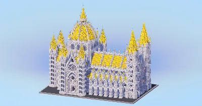 Golden Gilded Gothic Cathedral v2 — Minecraft Build by LeonisBuilds