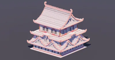 Medium White Cherry Japanese Castle — Minecraft Build by MellowHat