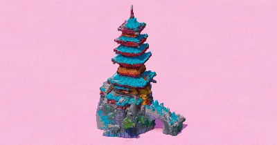 Cliff Pagoda Tower — Minecraft Build by EasternRealms