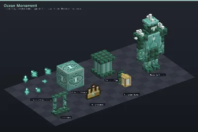 Ocean Monument Asset [Java + Bedrock + Blockbench] — Minecraft Resource Pack by ScorpionTeam