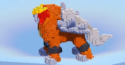 Entei from Pokemon — Minecraft Build by LeonisBuilds