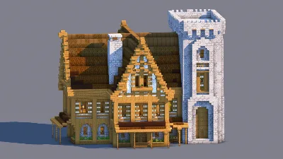 Minecraft Medieval House | Fully Decorated Interior | Survival House Download | Dark Oak Edition — Minecraft Build by RaekonBuilds
