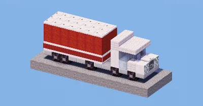 White and Red Truck — Minecraft Build by LeonisBuilds