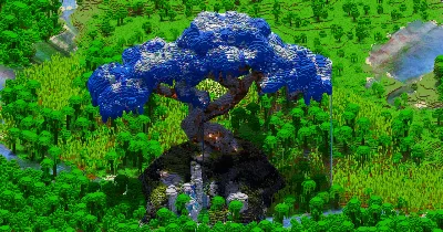 Blue Fantasy Tree — Minecraft Build by VerdantBuilds