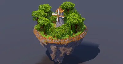 Floating Island Medieval Windmill — Minecraft Build by MellowHat